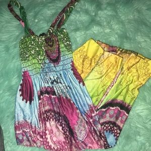 Long multi colored dress